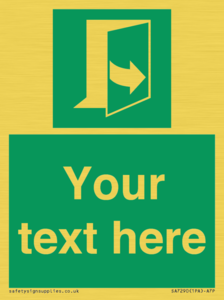 Custom sign safe condition door opens pulling left hand side